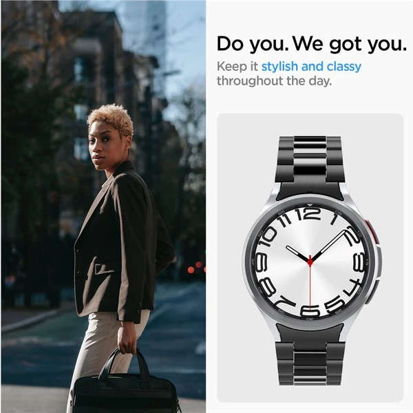 Spigen Modern Fit 316L Band remienok Samsung Galaxy Watch6 Classic 47mm čierny - Remienky - Obrázok LZV3000N01