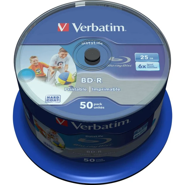 VERBATIM BD-R SL Datalife HTL (50 ks) Blu-Ray/Spindle/6x/25GB - Optické disky - Hlavný obrázok