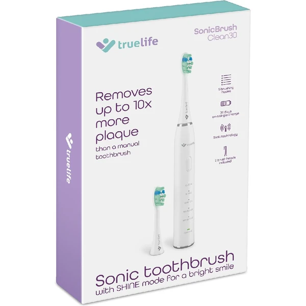 TrueLife SonicBrush Clean30 sonická zubná kefka biela - Zubné kefky - Obrázok M0H0000P01