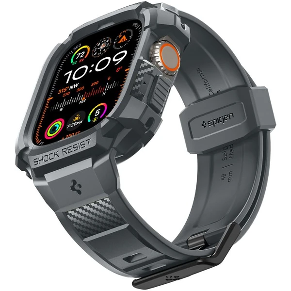 Spigen Rugged Armor Pro remienok s puzdrom Apple Watch Ultra 3/2/1 (49mm) sivý - Remienky - Hlavný obrázok