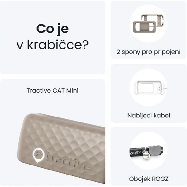 Tractive GPS CAT Mini tracker polohy a aktivity pre mačky hnedý - GPS Moduly - Obrázok M1L5000J01