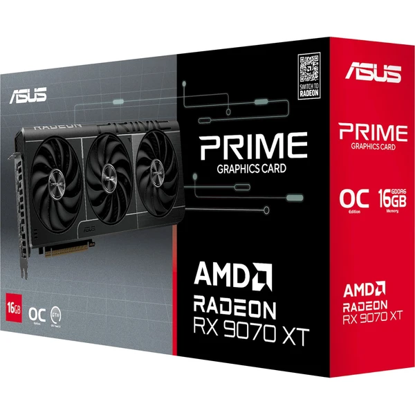 ASUS PRIME AMD Radeon RX 9070 XT OC 16GB - Grafické karty - Obrázok M1LE000L01