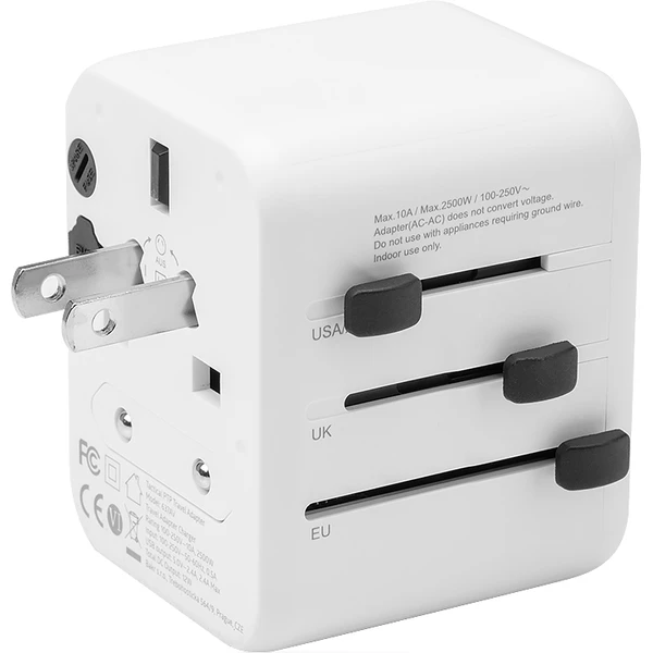 Tactical PTP cestovný adaptér biely - Nabíjačky - Obrázok M1T4G00101