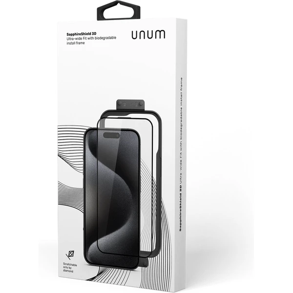 UNUM SapphireShield 3D iPhone 16 Pro s inštalačným rámčekom - Ochranné fólie a sklo - Obrázok M2L7000K01