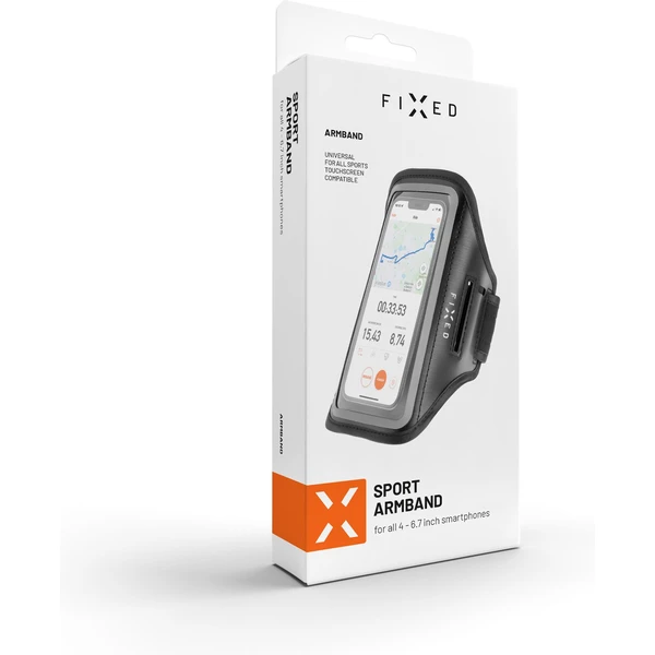 FIXED Armband športové puzdro na ruku pre smartfóny až 6.7" čierne - Puzdra - Obrázok M36E300401