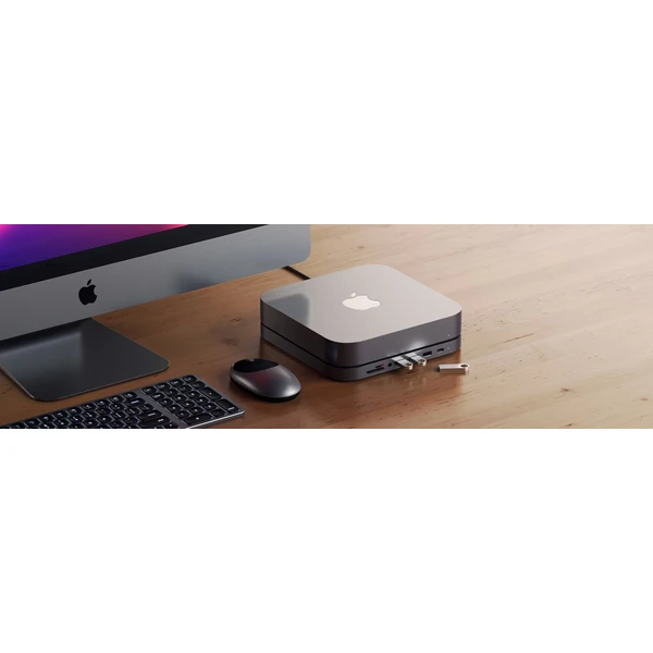 Satechi Aluminium Type-C Stand and Hub pre Mac Mini strieborný - USB huby - Obrázok M3CT000501