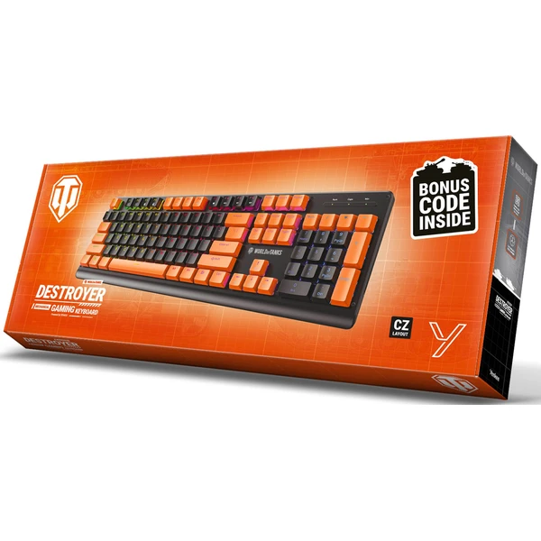 YENKEE DESTROYER CZ/SK herná klávesnica čierna/oranžová - Klávesnice - Obrázok M3F8000N01
