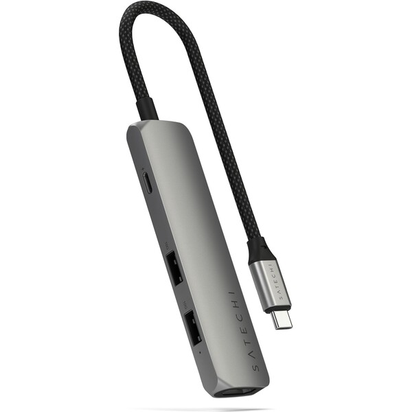 Satechi 4v1 USB-C Slim viacportový adaptér 4K vesmírne šedý
