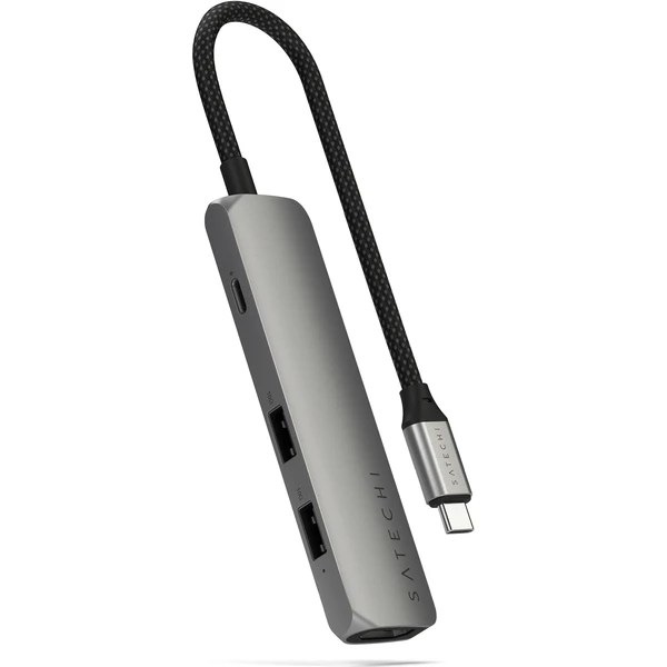 Satechi 4v1 USB-C Slim viacportový adaptér 4K vesmírne šedý - USB huby - Hlavný obrázok