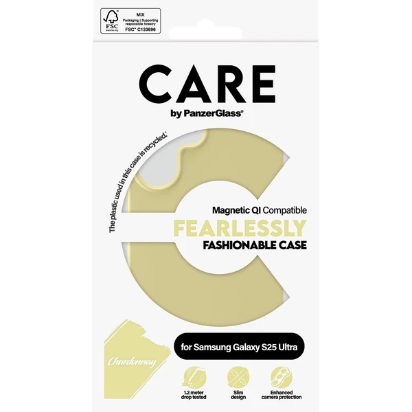 PanzerGlass® CARE kryt Samsung Galaxy S25 Ultra Fearlessly zeleno-žltý (Chardonnay) QI - Puzdra - Obrázok M4FC000J01