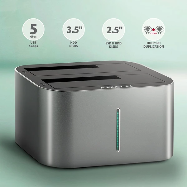 AXAGON ADSA-DC SSD/HDD dokovacia stanica pre SSD/HDD disky - Externé boxy - Obrázok M4P2000J01