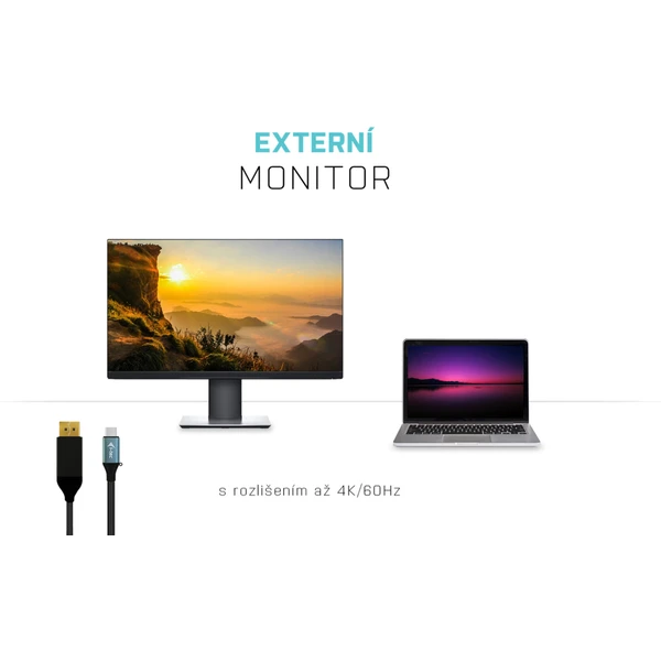 i-tec USB-C/DisplayPort kábel 4K 2m čierny - Káble a redukcie - Obrázok M4VV000501