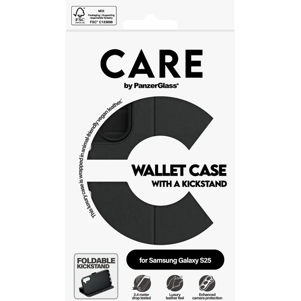 PanzerGlass® CARE púzdro Samsung Galaxy S25 Wallet Kickstand - Puzdra - Obrázok M5FC000J01