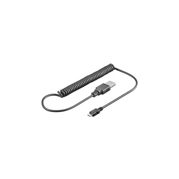 PremiumCord USB-A/MicroUSB-B skrútený napájací kábel 1m čierny - Káble a redukcie - Hlavný obrázok