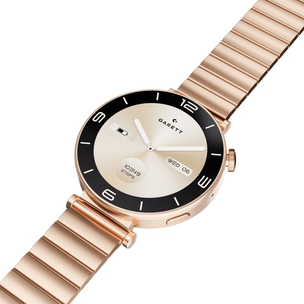 Garett Smartwatch ružovo zlatá pevná oceľ - Inteligentné hodinky - Obrázok M5XD000N01