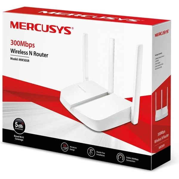 Mercusys MW305R Wi-Fi 4 smerovač biely - Wi-Fi routery - Obrázok M6R7300401