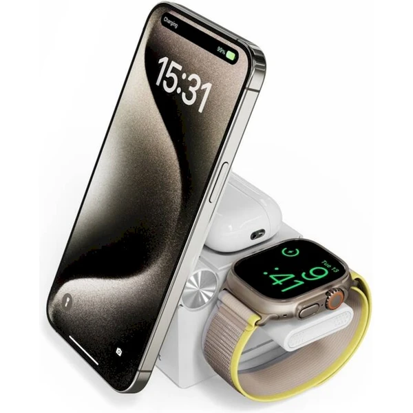 Cubenest 3in1 Magnetic Wireless charger E311 White - Nabíjačky - Hlavný obrázok