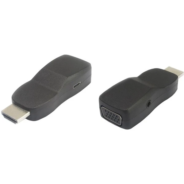 PremiumCord HDMI/VGA + 3,5mm redukcia s napájacím konektorom čierna - Káble a redukcie - Hlavný obrázok