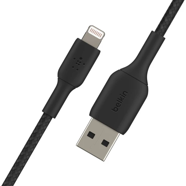 Belkin BOOST Charge Braided Lightning/USB-A odolný kábel, 15cm, čierny - Káble - Obrázok M839400301