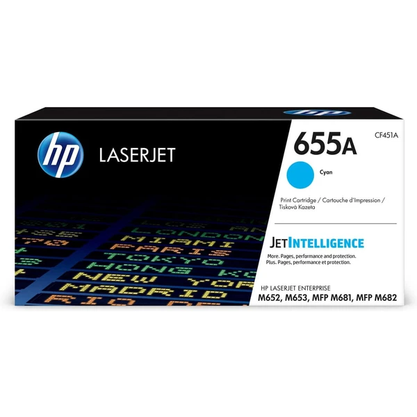 HP CF451A č. 655A Azúrová originálna - Tonery - Hlavný obrázok