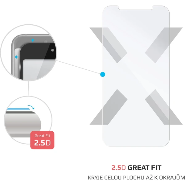 FIXED 2,5D tvrdené sklo 0,33mm Apple iPhone 12 mini číre - Ochranné fólie a sklo - Obrázok M86C500301