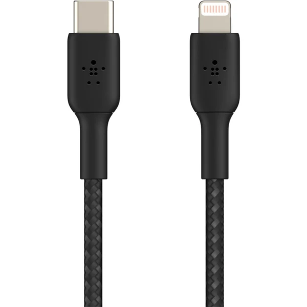 Belkin BOOST Charge opletený napájací kábel USB-C/Lightning 2m čierny - Káble a redukcie - Obrázok M889400301