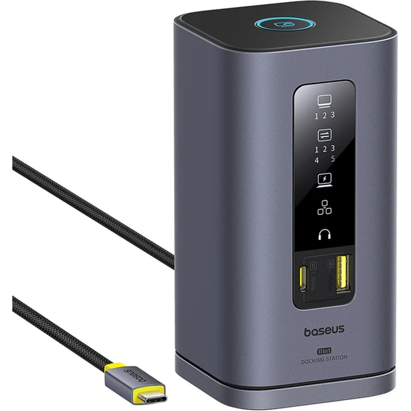 Dokovacia stanica Baseus Spacemate 11v1 (USB-C PD, USB-C, 2x USB-A, 3x HDMI) sivá - Dokovacie stanice - Obrázok M8AE000N01