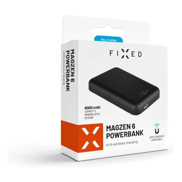 FIXED MagZen powerbanka s bezdrôtovým nabíjaním a Magsafe, 6000 mAh, čierna - Powerbanky - Obrázok M9E5000601