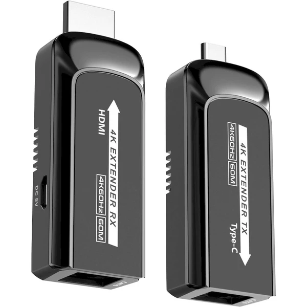 PremiumCord USB-C na HDMI extender cez Cat5e/6/6a 4K@60Hz na 60m - Ostatné - Obrázok M9PF000K01