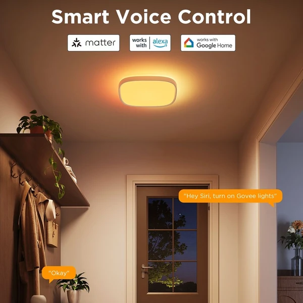 Govee RGBICWW Smart štvorhranné stropné svetlo 2400lm 30cm Matter - Inteligentné osvetlenie - Obrázok M9QK000K01