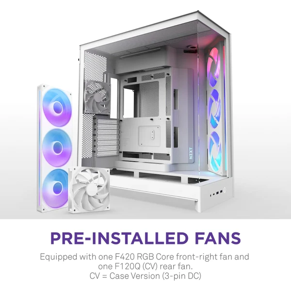 NZXT H9 Flow RGB biela - Počítačové skrine - Obrázok MA7K000K01