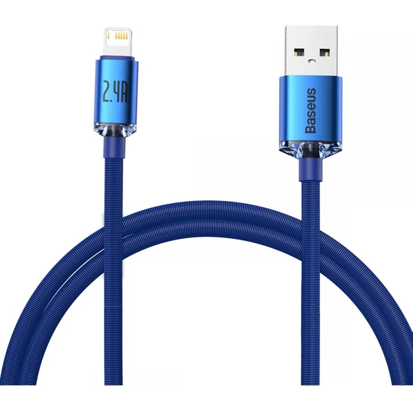 Baseus Crystal Shine USB-A/Lightning napájací kábel 20W 1,2m modrý - Káble a redukcie - Hlavný obrázok