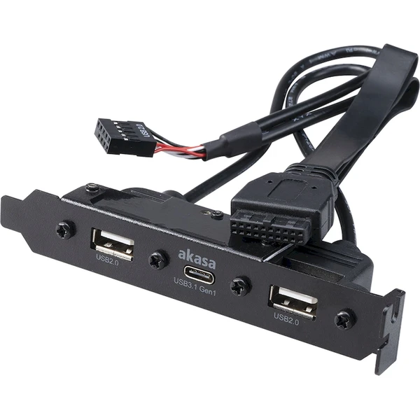 Akasa USB 3.1 gén 1 typ C a 2x Typ A 2.0 záslepka - USB huby - Hlavný obrázok