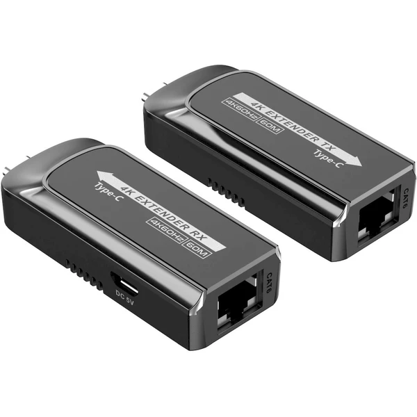 PremiumCord USB-C na USB-C extender cez Cat6/6A/7 rozlíšenie 4K@60Hz na 60m - Ostatné - Obrázok MBPF000K01