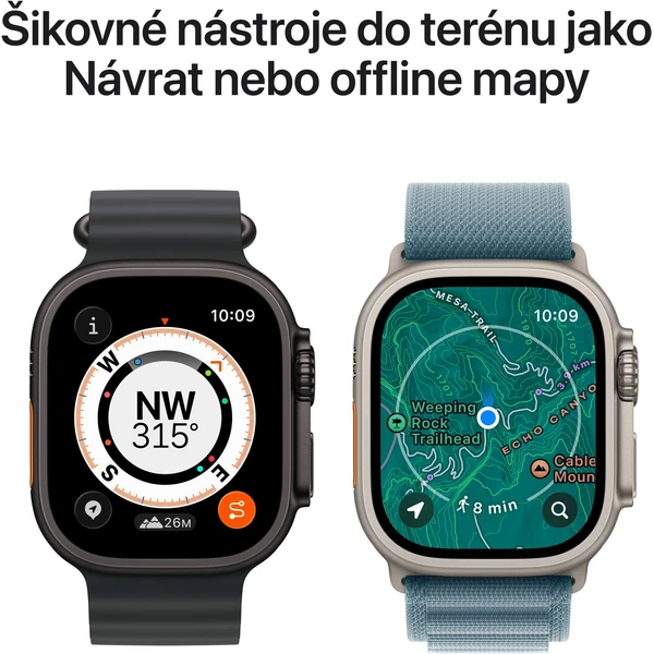 Apple Watch Ultra 3 (2025) 49mm Prírodný titán s prírodne titánovým milánskym ťahom S - Inteligentné hodinky - Obrázok MBQH000K01
