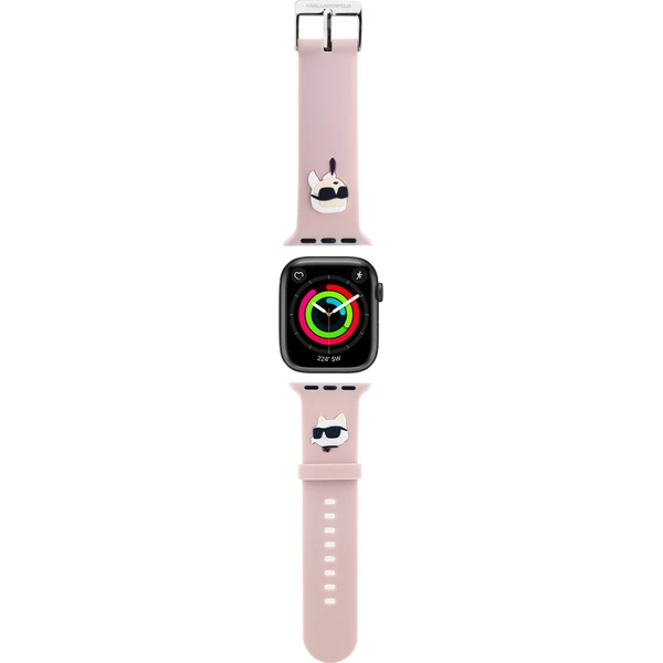 Karl Lagerfeld Karl and Choupette Head NFT remienok pre Apple Watch 38/40/41 ružový - Remienky - Hlavný obrázok