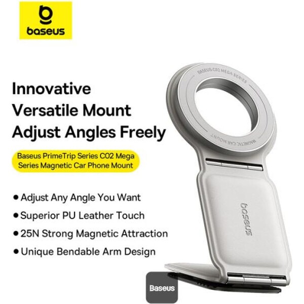 Baseus PrimeTrip C02 magnetický držiak do auta na palubnú dosku biely - Držiaky - Obrázok MD9R000K01