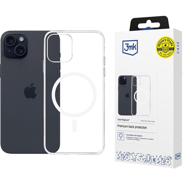 3mk ochranný kryt Clear MagCase pre Apple iPhone 15 Plus
