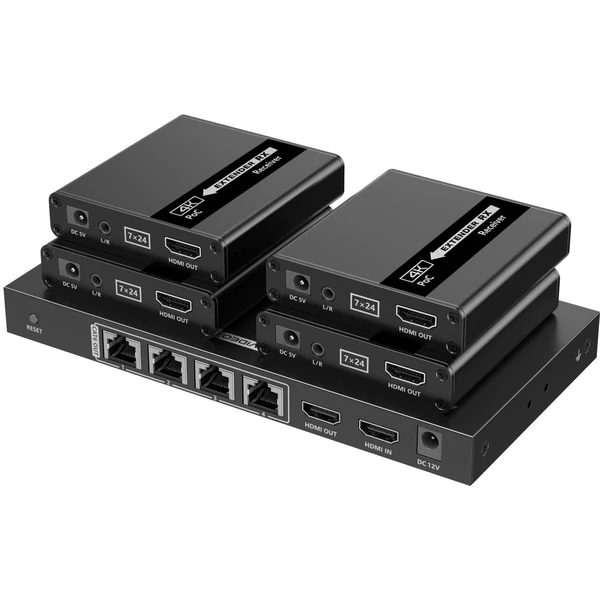 PremiumCord HDMI 1-4 splitter+extender po CAT6/6a/7, UHD 4K@30Hz až na 70m - Ostatné - Hlavný obrázok