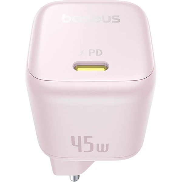 Rýchlonabíjačka do siete Baseus PicoGo GaN 45W USB-C PD ružová - Nabíjačky - Obrázok MEGE000L01