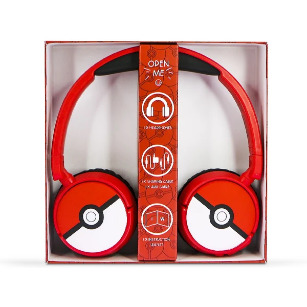 OTL bezdrôtové slúchadlá detské s motívom PokéBall červená - Slúchadlá - Obrázok MGTM100501