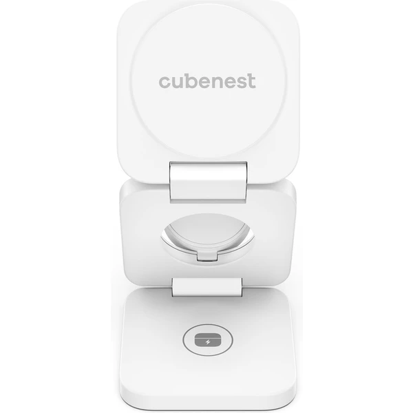 CubeNest E310 Fold 3v1 magnetická bezdrôtová nabíjačka biela - Nabíjačky - Obrázok MH90000L01