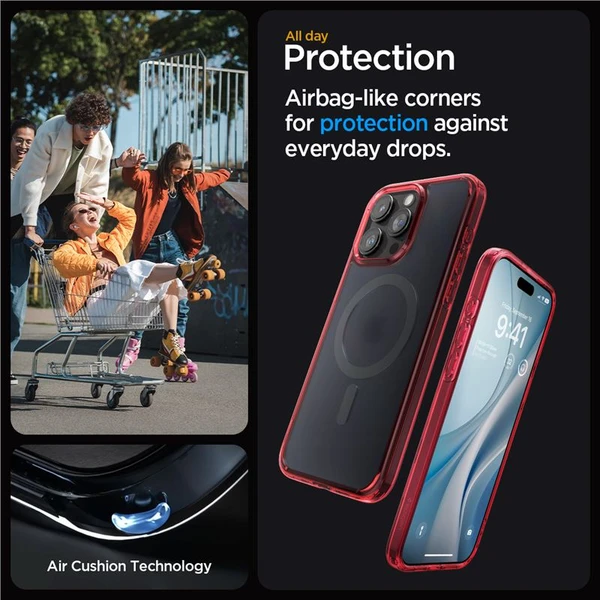 Spigen Ultra Hybrid MagFit kryt iPhone 15 Pro červený - Puzdra - Obrázok MIHA000601
