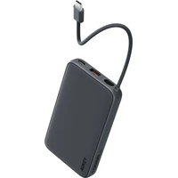 AUKEY PB-Y53 Slim powerbanka s integrovaným USB-C kabelem (10000mAh) černá - Powerbanky