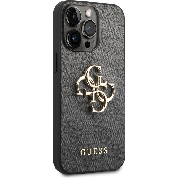 Guess PU 4G Metal Logo kryt iPhone 14 Pro sivý - Puzdra - Obrázok MKUF100501