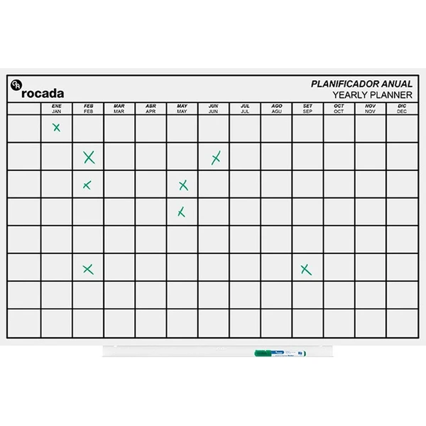 Rocada Skin Planner 6420YP magnetická tabuľa biela - Magnetické tabule - Obrázok MLMN000K01