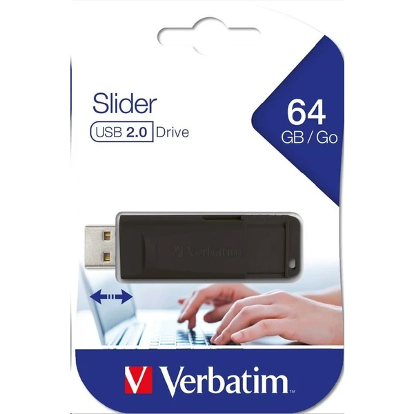 Verbatim USB Flash Disk Store 'n' Go Slider 64GB čierna - Flashdisky - Obrázok MLPX000401