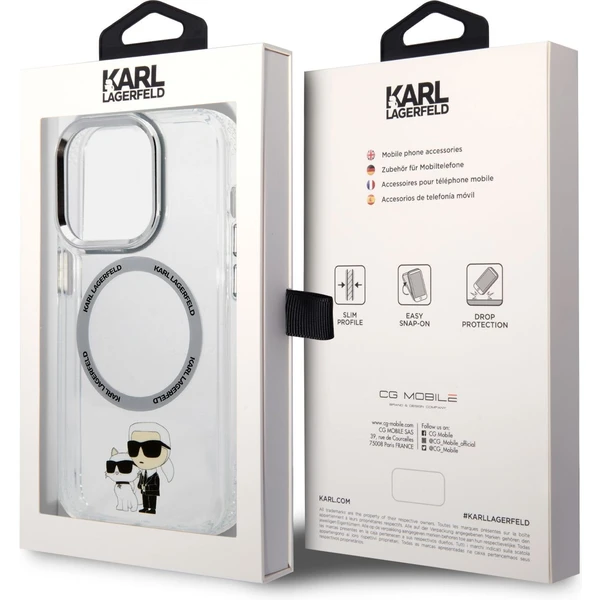 Karl Lagerfeld MagSafe IML Karl a Choupette NFT kryt iPhone 14 Pro Max číry - Puzdra - Obrázok MLZK300401
