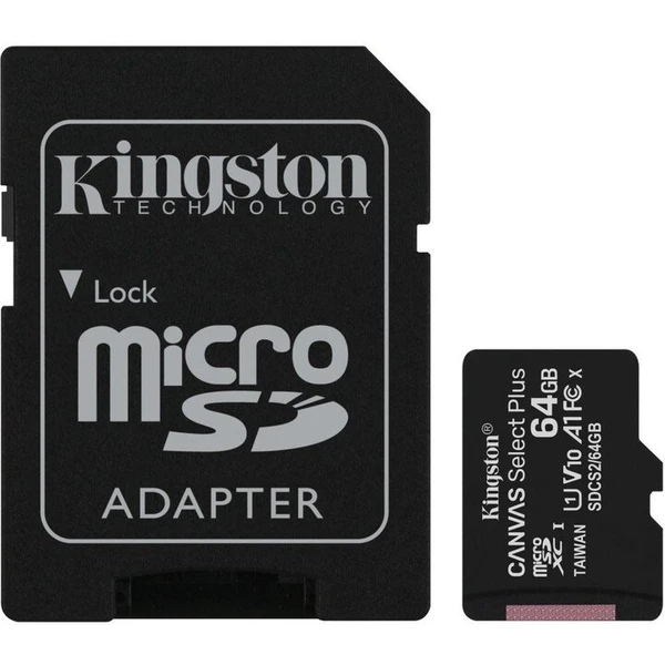 Kingston microSDXC Canvas Select Plus 64GB A1 Class 10 100MB/s + SD adaptér - Pamäťové karty - Hlavný obrázok