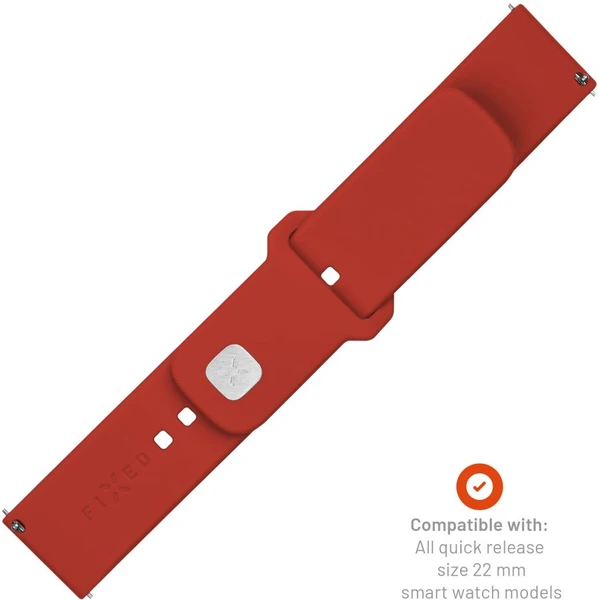 Set silikónových remienkov FIXED Silicone Sporty Strap s Quick Release 22mm pre smartwatch, červený - Remienky - Obrázok MMM2000O01